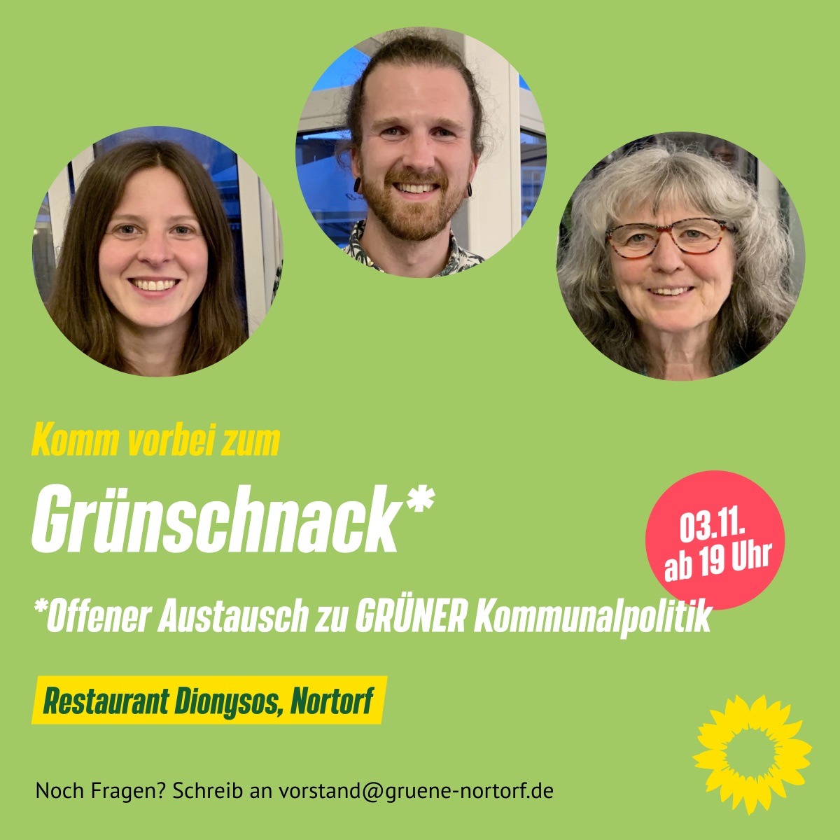 Einladung zum offenen Austausch zu GRÜNER Kommunalpolitik