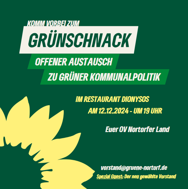 Am 12.12. treffen wir uns mit dir zum Grünschnack