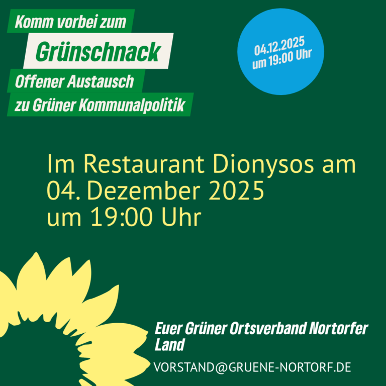 Einladung zum nächsten Grünschnack am 04.12.2025 – Öffentlicher Austausch zu Grüner Kommunalpolitik